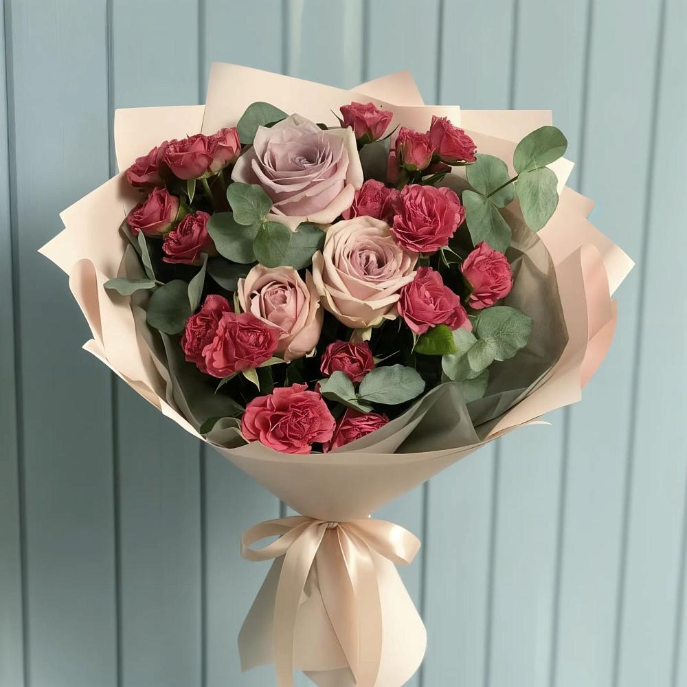 Букет цветов из: Гвоздики и Розы в Насадкино