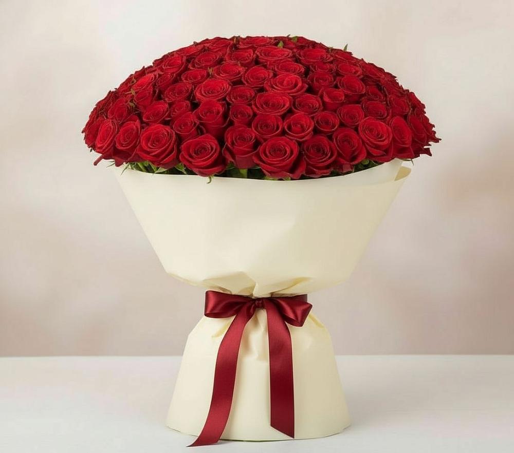 Букет 101 Красная роза Милано в Насадкино