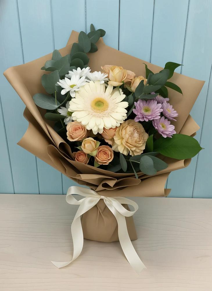 Букет цветов из: Герберы и Хризантемы в Насадкино