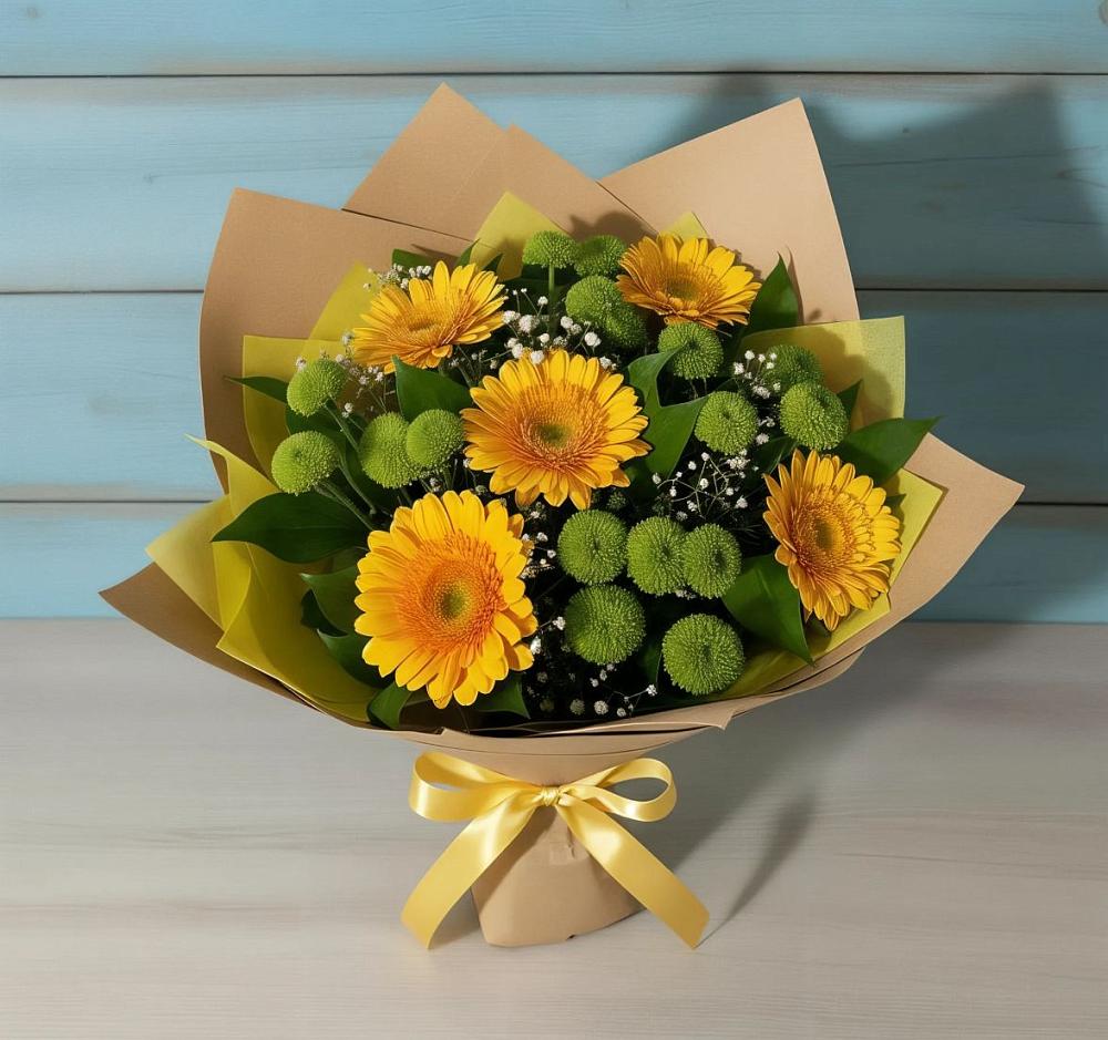 Букет цветов из: Герберы и Хризантемы в Насадкино