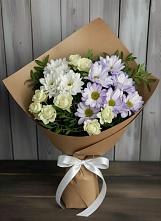 Букет цветов из:  Хризантемы и Розы в Насадкино