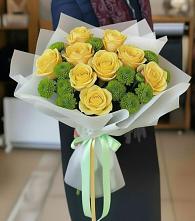 Букет цветов из:  Хризантемы и Розы в Насадкино