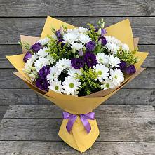 Букет цветов из:  Ирисы, Хризантемы и Ромашки #REPLACE_PRED# Насадкино
