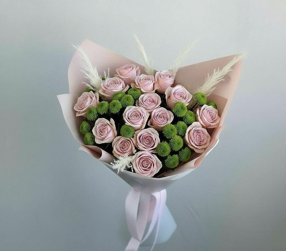 Букет цветов из: Розы и Хризантемы в Насадкино