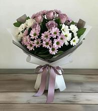 Букет цветов из:  Хризантемы и Розы в Насадкино